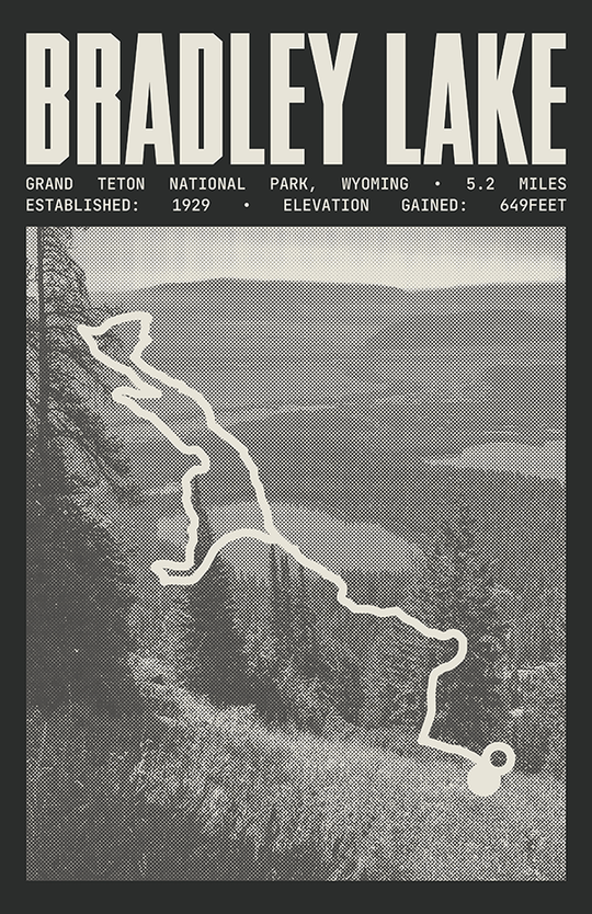 Bradley Lake Trail Poster | Grand Teton National Park Prints