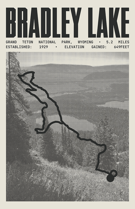 Bradley Lake Trail Poster | Grand Teton National Park Prints