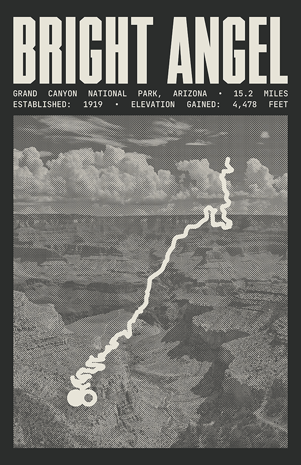 Bright Angel Trail Poster | Grand Canyon National Park Prints