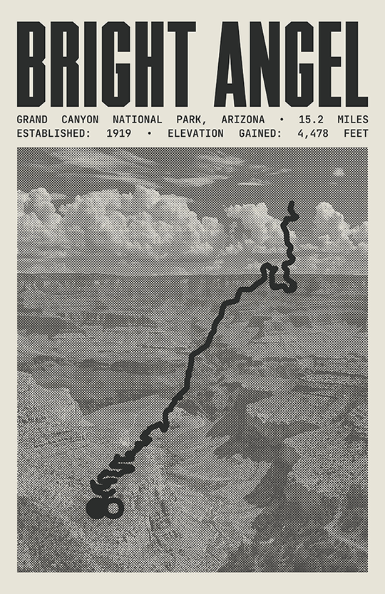 Bright Angel Trail Poster | Grand Canyon National Park Prints