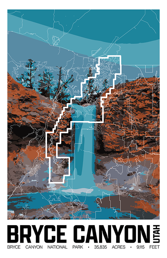 Bryce Canyon National Park – Perimeter Map Print