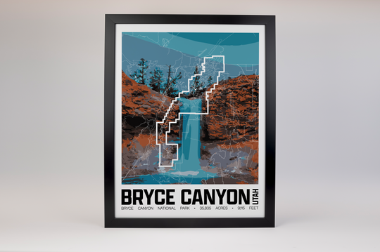 Bryce Canyon National Park – Perimeter Map Print