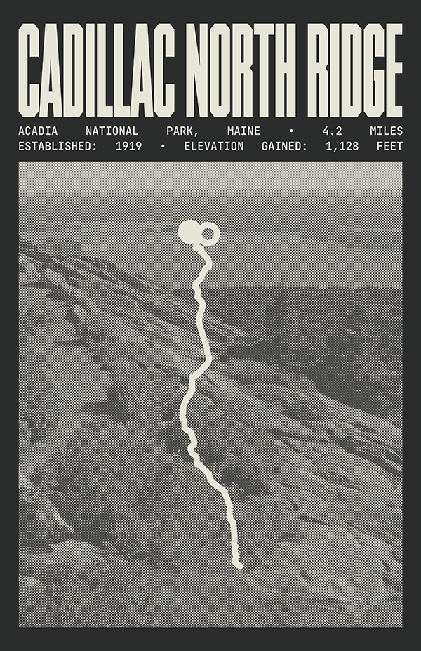 Cadillac North Ridge Trail Poster | Acadia National Park Prints