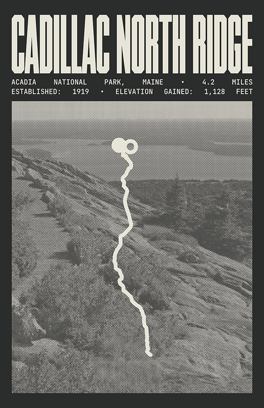 Cadillac North Ridge Trail Poster | Acadia National Park Prints