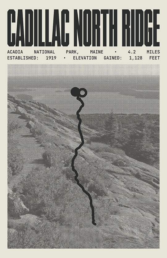 Cadillac North Ridge Trail Poster | Acadia National Park Prints