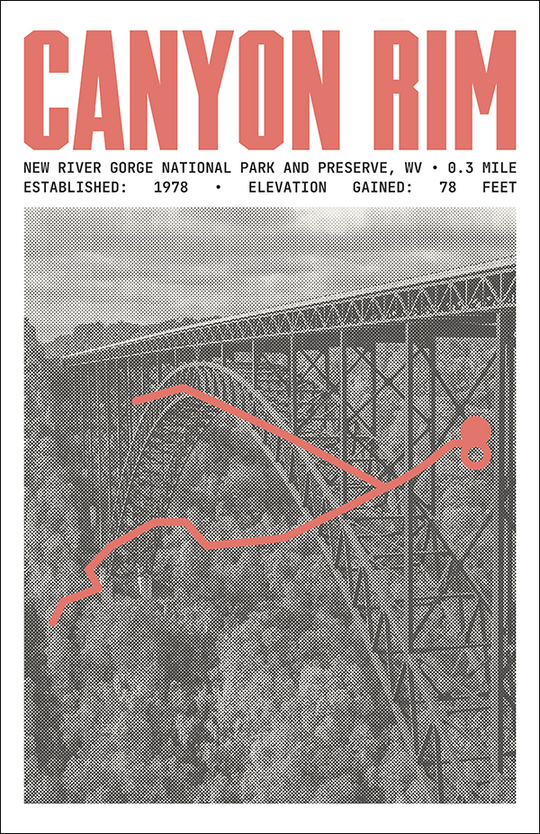 Canyon Rim Overlook Boardwalk Poster | New River Gorge National Park and Preserve Prints