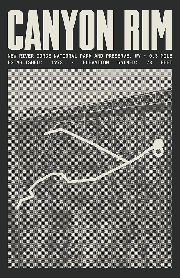 Canyon Rim Overlook Boardwalk Poster | New River Gorge National Park and Preserve Prints