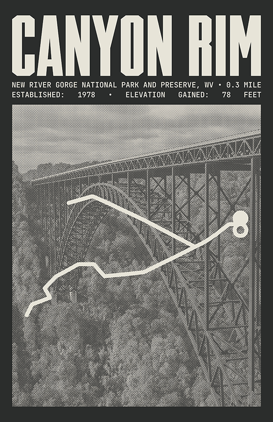 Canyon Rim Overlook Boardwalk Poster | New River Gorge National Park and Preserve Prints