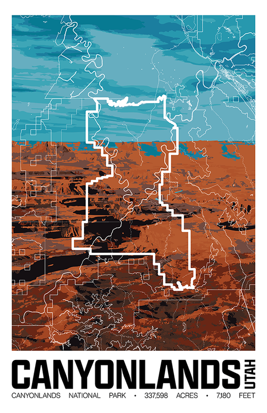 Canyonlands National Park – Perimeter Map Print