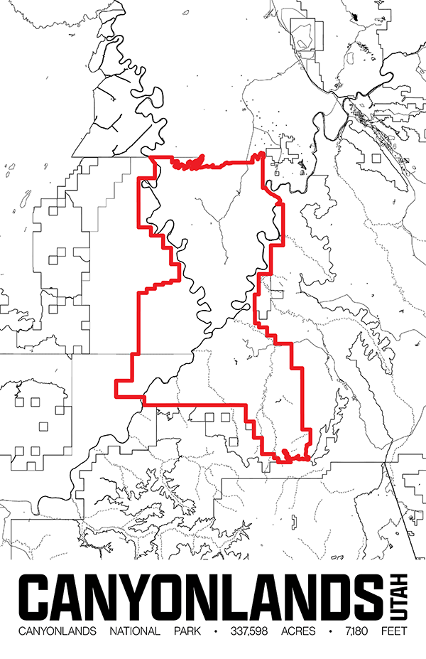 Canyonlands National Park – Perimeter Map Print
