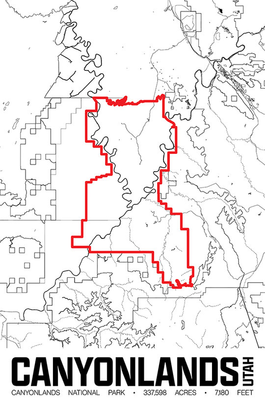 Canyonlands National Park – Perimeter Map Print