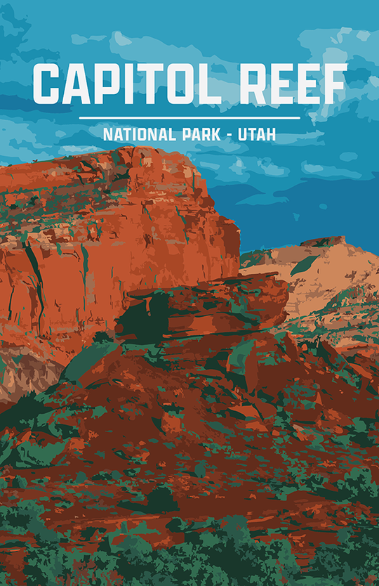 Capitol Reef National Park Print | Vintage Style