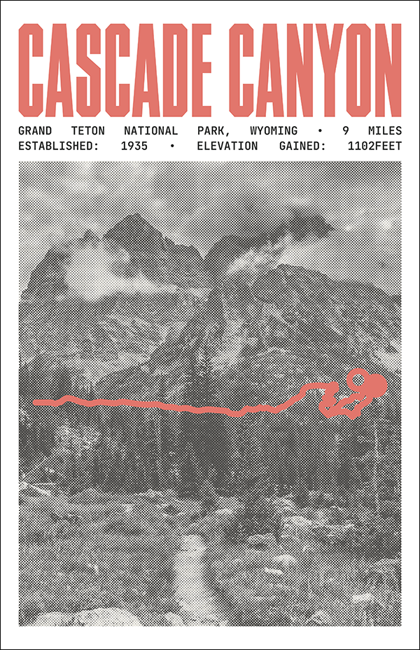 Cascade Canyon Trail Poster | Grand Teton National Park Prints