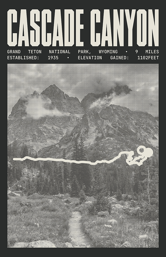 Cascade Canyon Trail Poster | Grand Teton National Park Prints