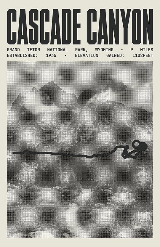 Cascade Canyon Trail Poster | Grand Teton National Park Prints