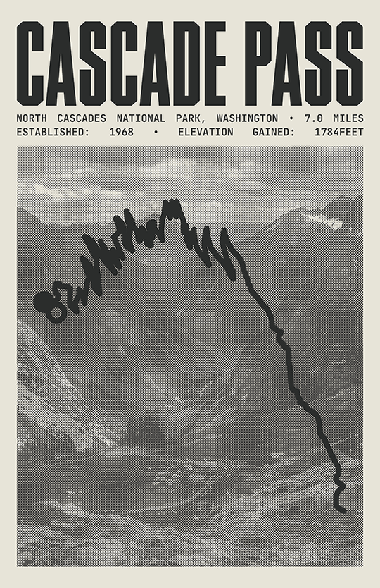 Cascade Pass Poster | North Cascades National Park Prints