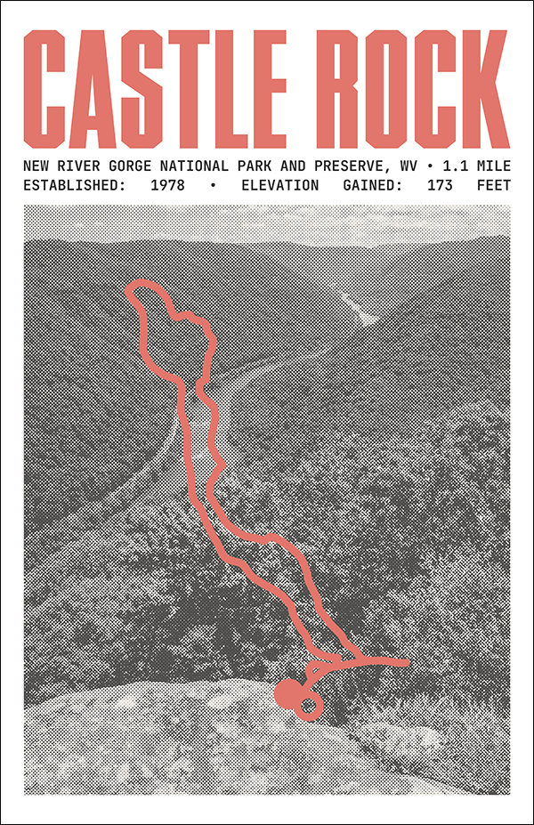 Castle Rock Trail Poster | New River Gorge National Park and Preserve Prints