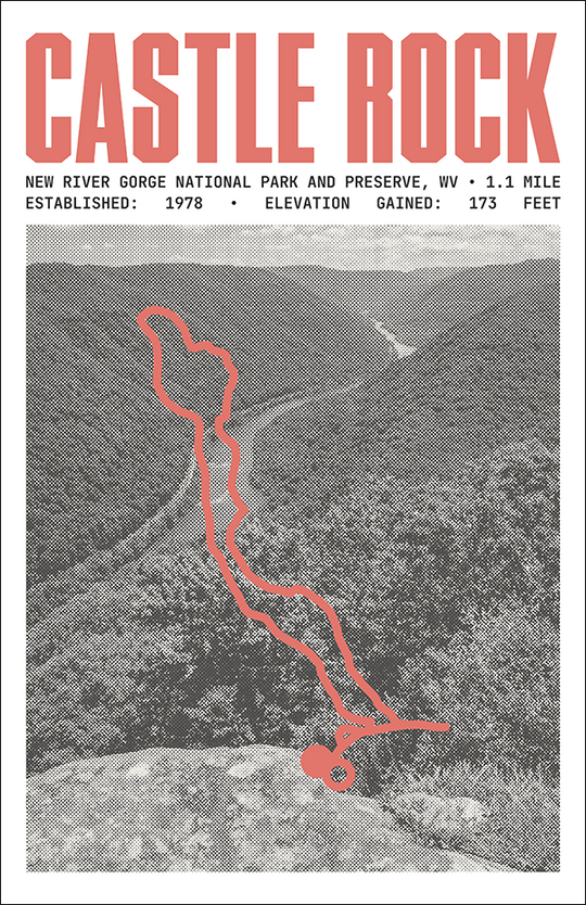 Castle Rock Trail Poster | New River Gorge National Park and Preserve Prints