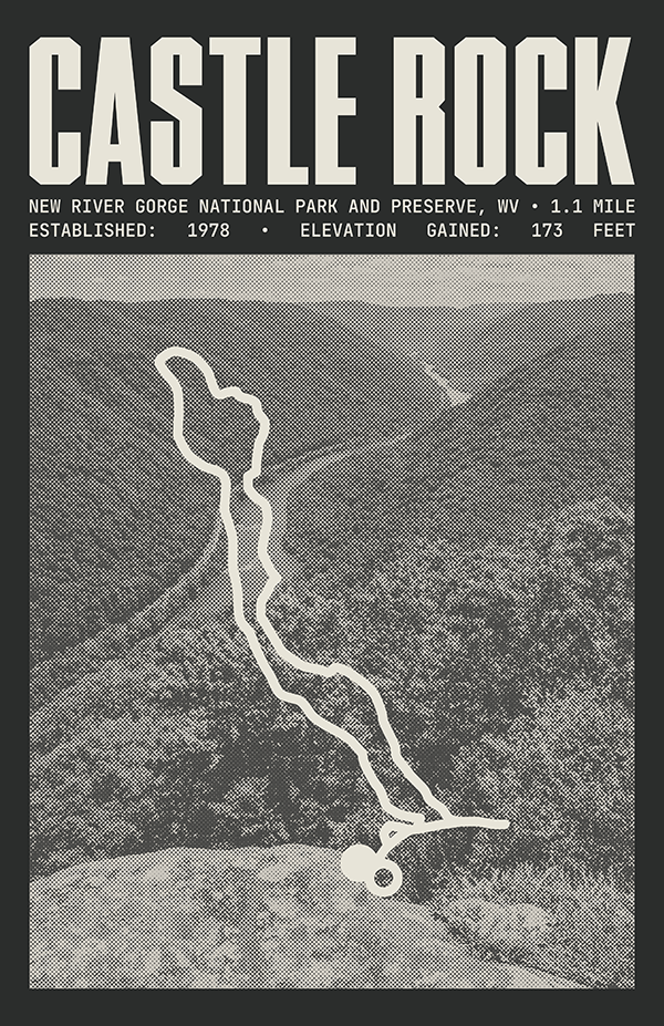 Castle Rock Trail Poster | New River Gorge National Park and Preserve Prints