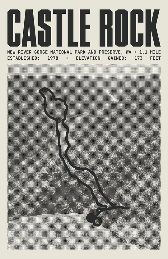 Castle Rock Trail Poster | New River Gorge National Park and Preserve Prints