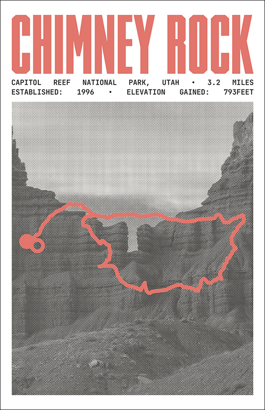 Chimney Rock Trail Poster | Capitol Reef National Park Prints