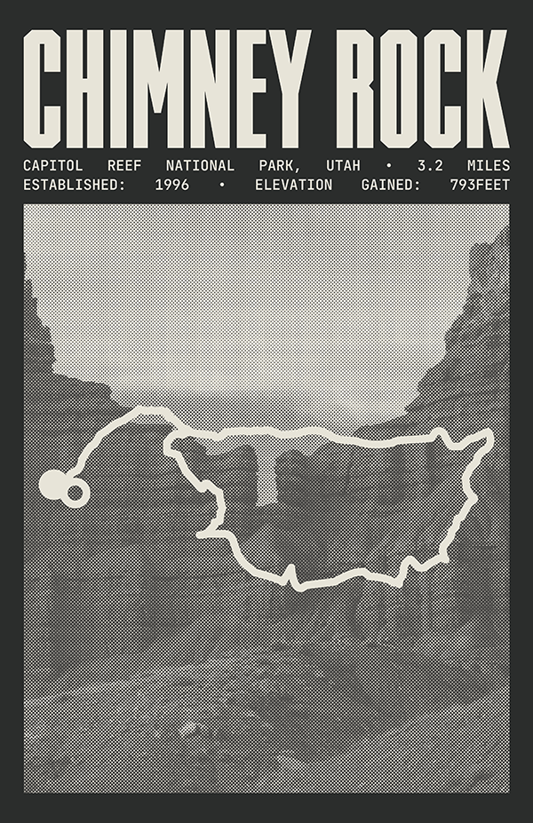 Chimney Rock Trail Poster | Capitol Reef National Park Prints