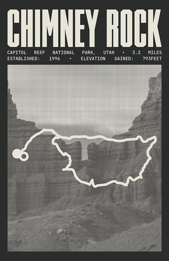 Chimney Rock Trail Poster | Capitol Reef National Park Prints
