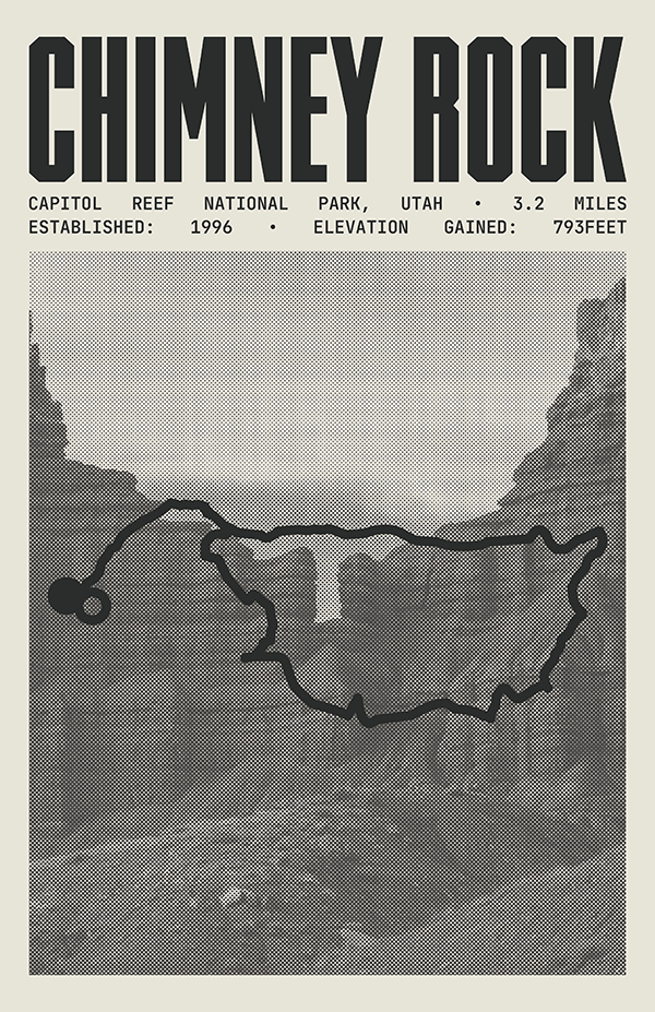 Chimney Rock Trail Poster | Capitol Reef National Park Prints