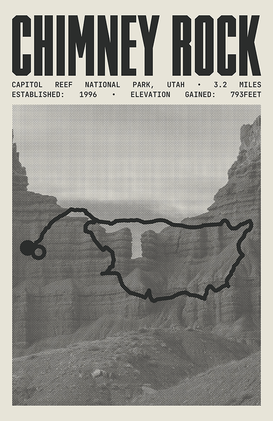 Chimney Rock Trail Poster | Capitol Reef National Park Prints