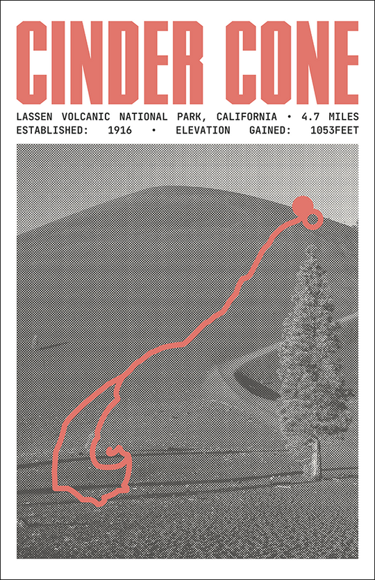 Cinder Cone Trail Poster | Lassen Volcanic National Park Prints