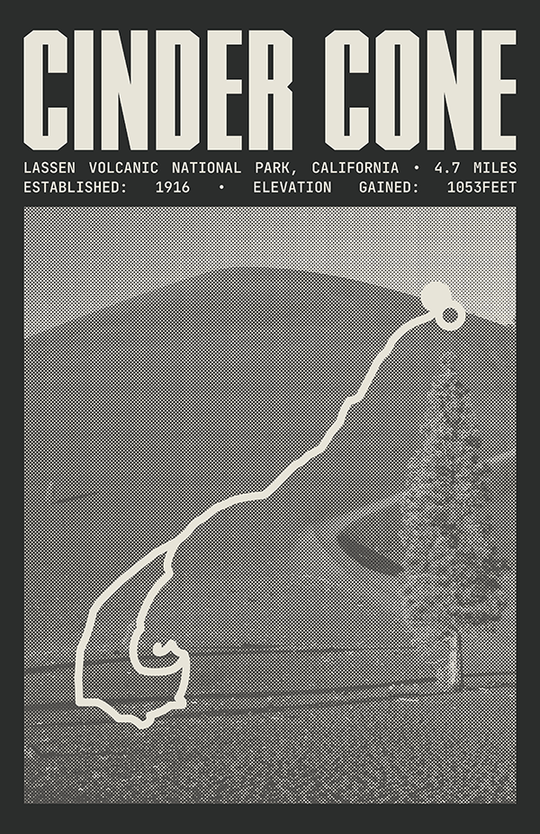 Cinder Cone Trail Poster | Lassen Volcanic National Park Prints