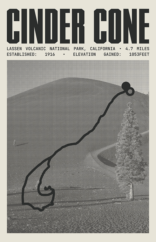 Cinder Cone Trail Poster | Lassen Volcanic National Park Prints