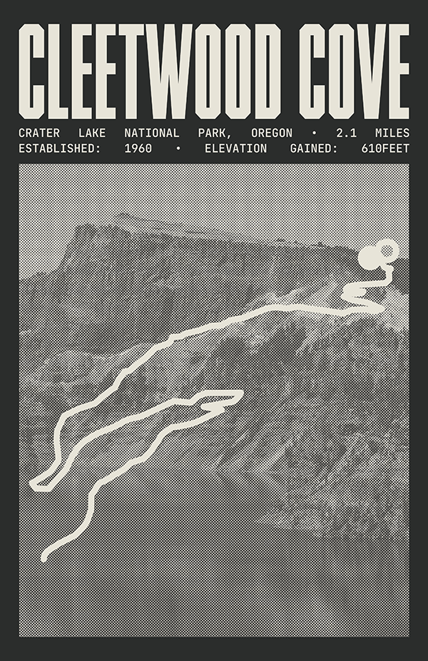 Cleetwood Cove Trail Poster | Crater Lake National Park Prints