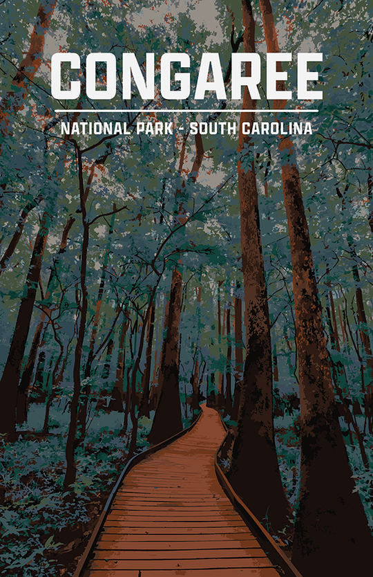 Congaree National Park Print | Vintage Style