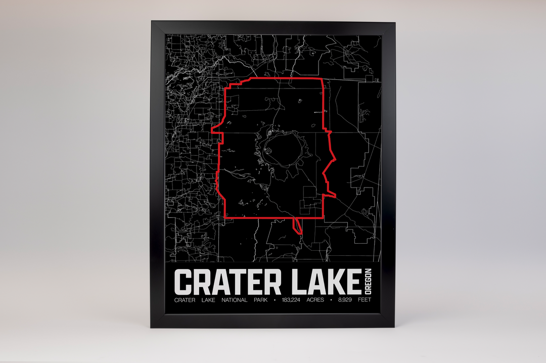 Crater Lake National Park – Perimeter Map Print