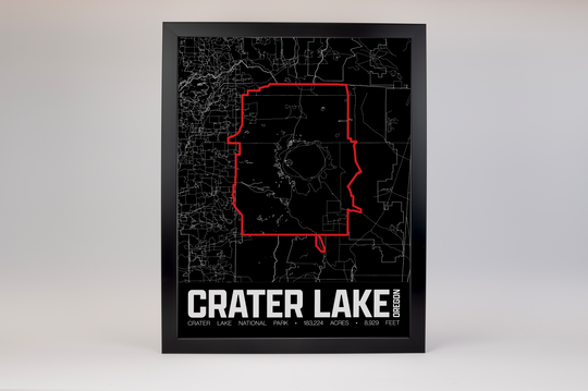 Crater Lake National Park – Perimeter Map Print