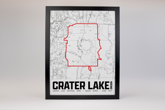 Crater Lake National Park – Perimeter Map Print