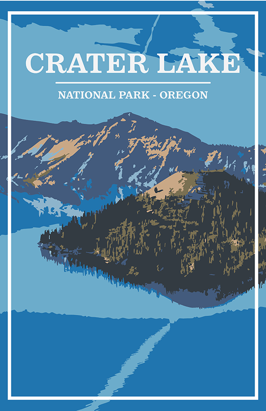 Crater Lake National Park Print | Vintage Style