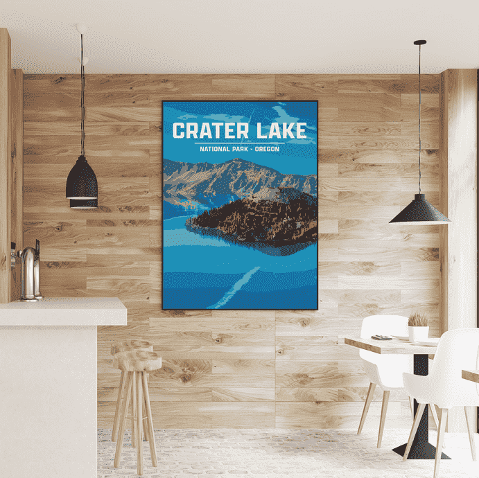 Crater Lake National Park Print | Vintage Style
