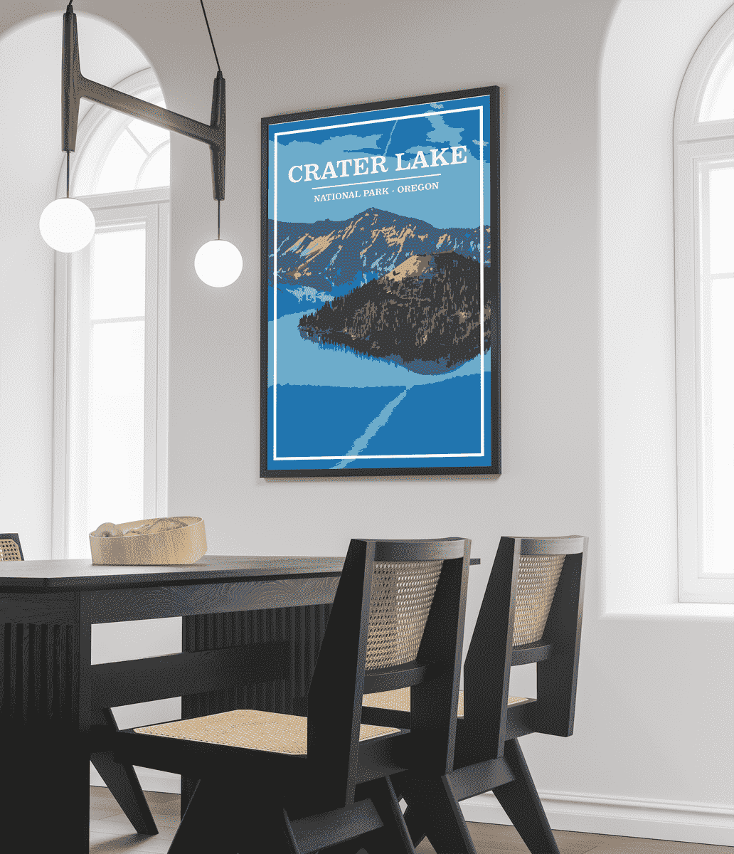 Crater Lake National Park Print | Vintage Style