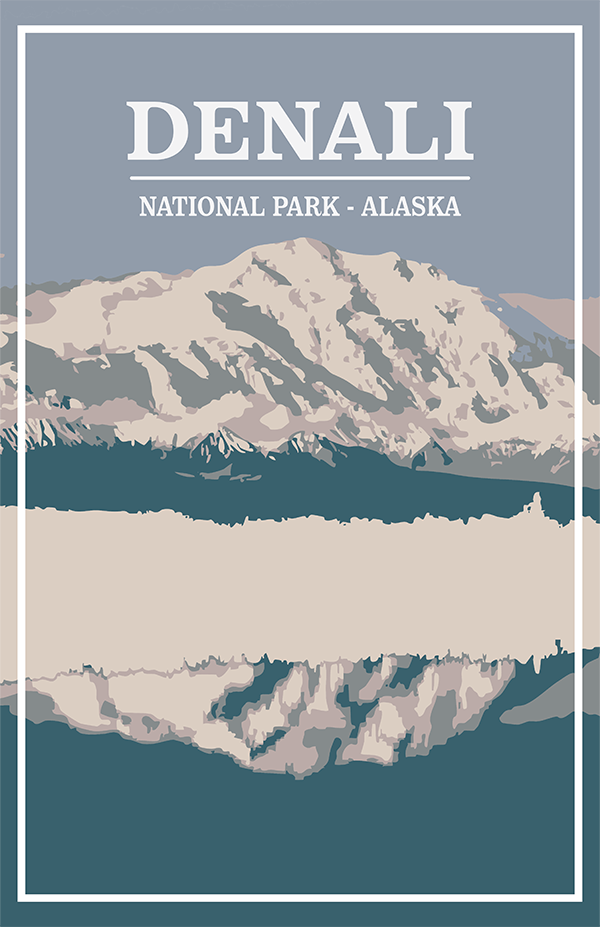 Denali National Park Print | Vintage Style