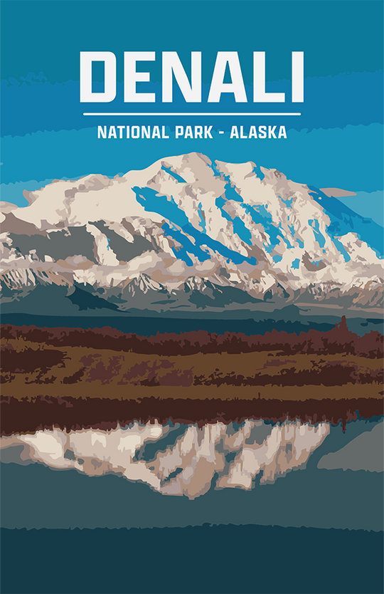 Denali National Park Print | Vintage Style