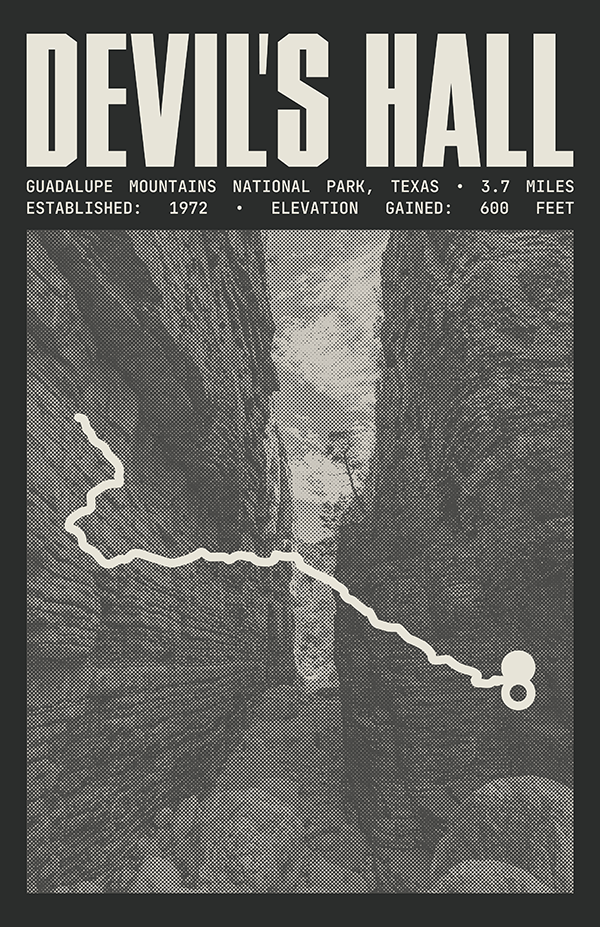 Devil's Hall Trail Poster | Guadalupe Mountains National Park Prints