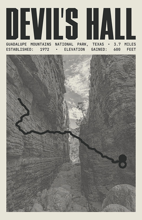 Devil's Hall Trail Poster | Guadalupe Mountains National Park Prints