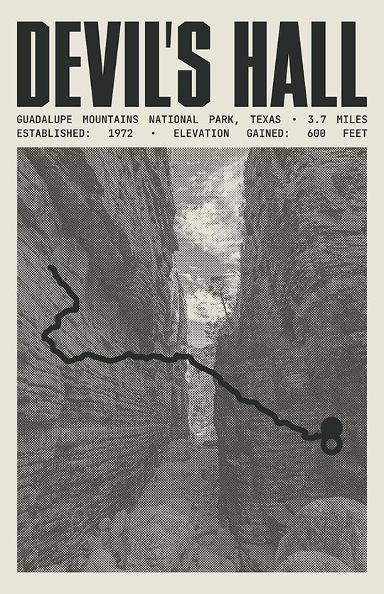 Devil's Hall Trail Poster | Guadalupe Mountains National Park Prints