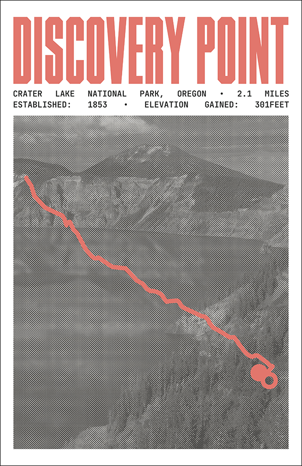 Discovery Point Trail Poster | Crater Lake National Park Prints