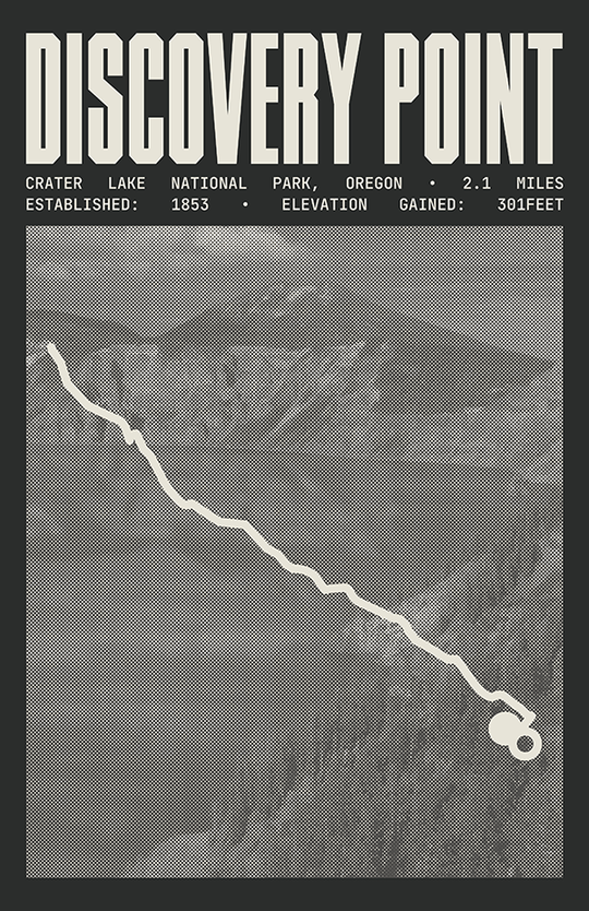 Discovery Point Trail Poster | Crater Lake National Park Prints