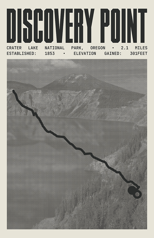 Discovery Point Trail Poster | Crater Lake National Park Prints