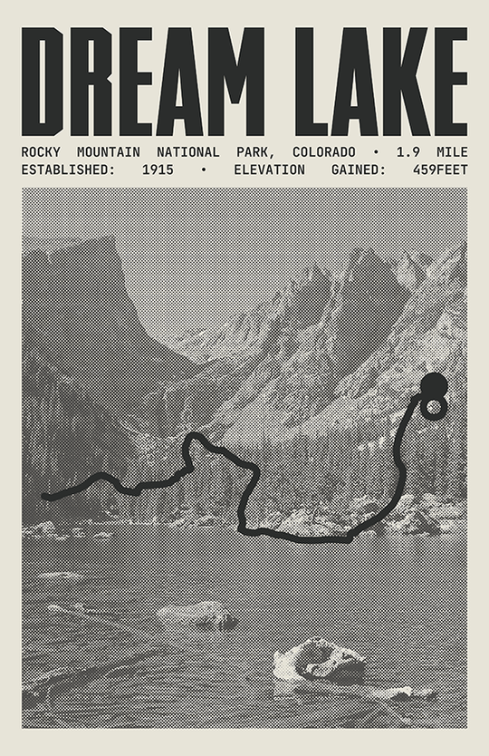 Dream Lake Trail Poster | Rocky Mountain National Park Prints