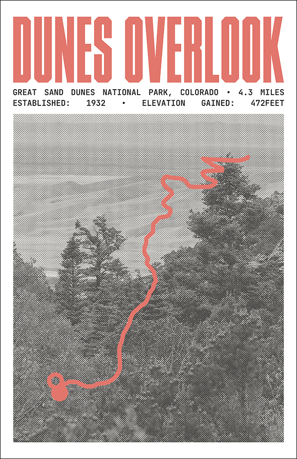 Dunes Overlook Trail Poster | Great Sand Dunes National Park Prints